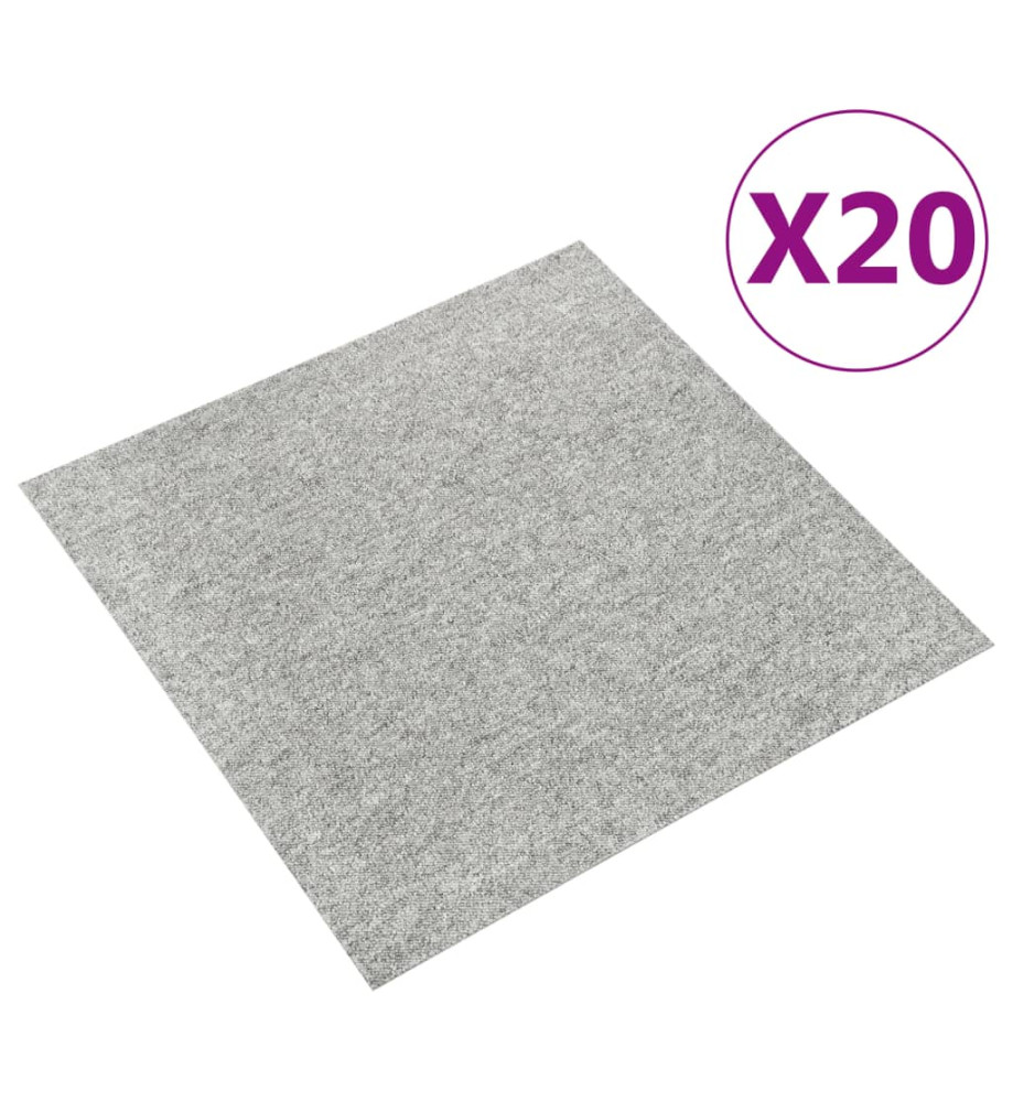 Dalles de tapis de sol 20 pcs 5 m² 50x50 cm Gris clair