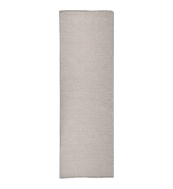 Tapis à tissage plat d'extérieur 80x250 cm Taupe