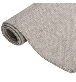 Tapis à tissage plat d'extérieur 80x250 cm Taupe