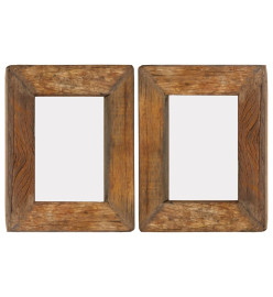 Cadres photo 2 pcs 23x28cm Bois de récupération solide et verre