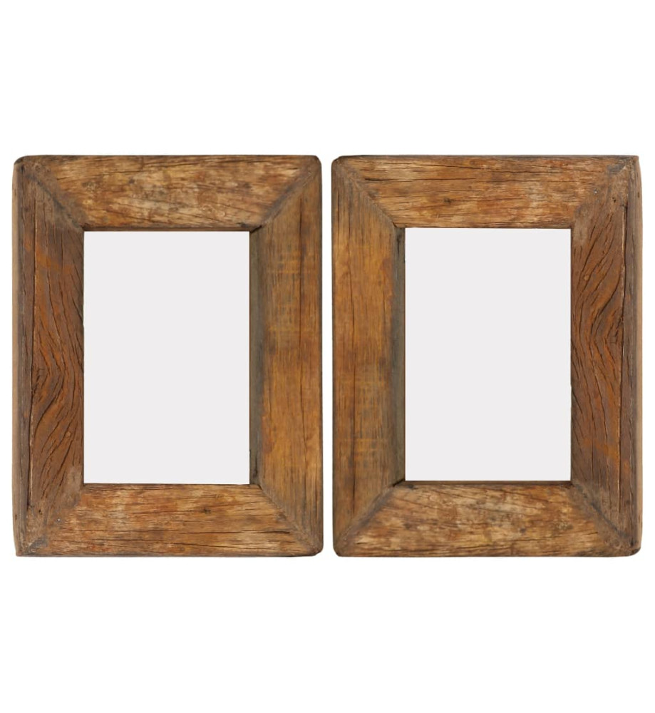 Cadres photo 2 pcs 23x28cm Bois de récupération solide et verre