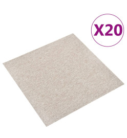 Dalles de tapis de sol 20 pcs 5 m² 50x50 cm Beige clair