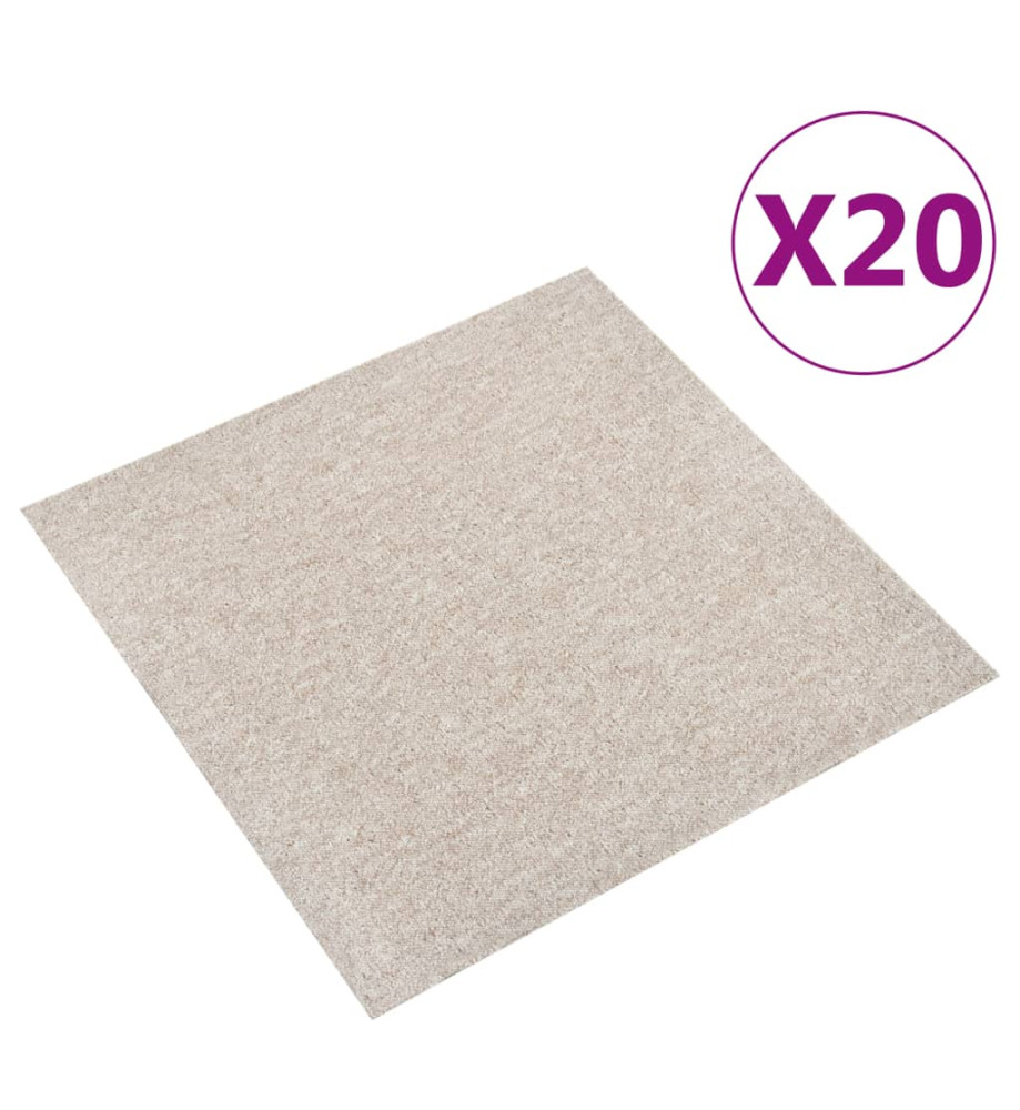 Dalles de tapis de sol 20 pcs 5 m² 50x50 cm Beige clair