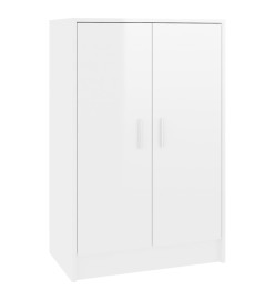 Armoire à chaussures Blanc brillant 60x35x92 cm Aggloméré