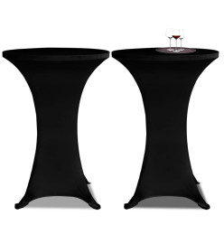 Housses élastiques de table Ø 60 cm Noir 4 pcs