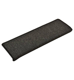 Tapis d'escalier 15 pcs 65x21x4 cm Anthracite