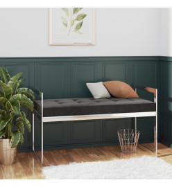 Banc 97 cm Gris Velours et acier inoxydable