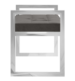 Banc 97 cm Gris Velours et acier inoxydable