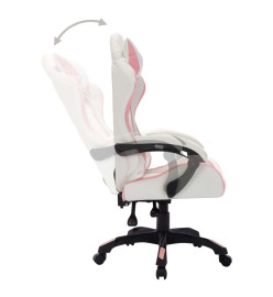 Fauteuil de jeux vidéo avec LED RVB Rose et noir Similicuir