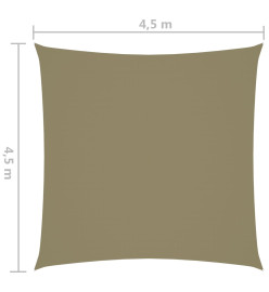 Voile de parasol Tissu Oxford carré 4,5x4,5 m Beige