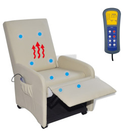 Fauteuil de massage Crème Similicuir