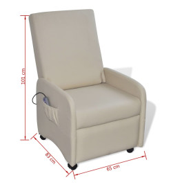 Fauteuil de massage Crème Similicuir