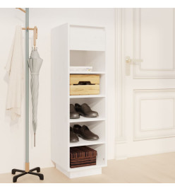 Armoire à chaussures Blanc 34x30x105 cm Bois de pin massif