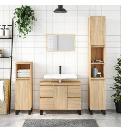 Armoire salle de bain chêne sonoma 30x30x100 cm