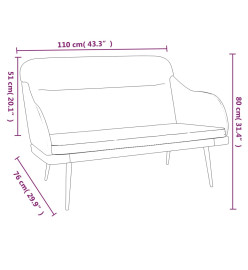 Banc Bleu 110x76x80 cm Velours