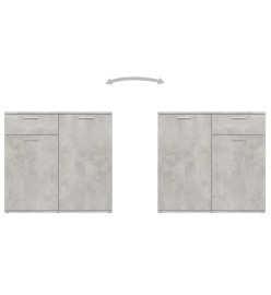 Buffet Gris béton 80x36x75 cm Aggloméré