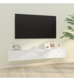 Meubles TV 2 pcs Blanc brillant 100x30x30 cm Bois d'ingénierie