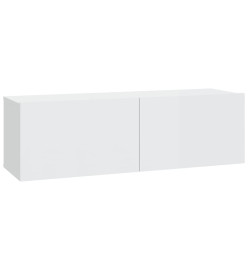 Meubles TV 2 pcs Blanc brillant 100x30x30 cm Bois d'ingénierie