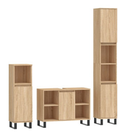 Ensemble de meubles de salle de bain 3 pcs chêne sonoma