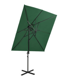 Parasol déporté à double toit Vert 250x250 cm