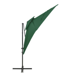 Parasol déporté à double toit Vert 250x250 cm