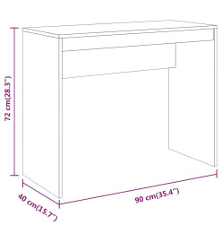 Bureau Chêne fumé 90x40x72 cm Bois d'ingénierie