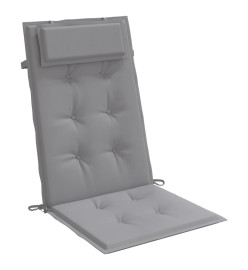 Coussins de chaise à dossier haut lot de 6 gris tissu oxford
