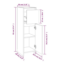 Armoire de bain Chêne marron 30x30x95 cm Bois d'ingénierie