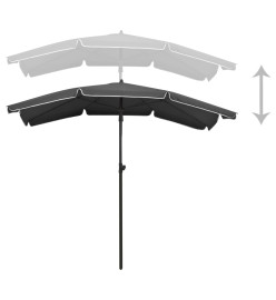 Parasol de jardin avec mât 200x130 cm Anthracite