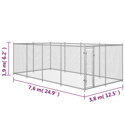 Chenil extérieur pour chiens 8 x 4 x 2 m