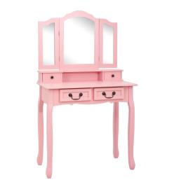 Ensemble de coiffeuse avec tabouret Rose 80x69x141 cm Paulownia