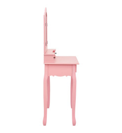 Ensemble de coiffeuse avec tabouret Rose 80x69x141 cm Paulownia