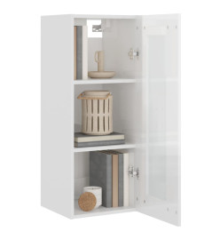 Armoire murale suspendue Blanc brillant 34,5x34x90 cm