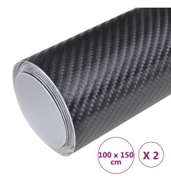 Films 4D de voiture 2 pcs Noir 100x150 cm