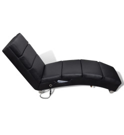 Chaise longue de massage Noir Similicuir