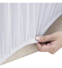 Housse extensible de canapé Blanc Jersey de polyester