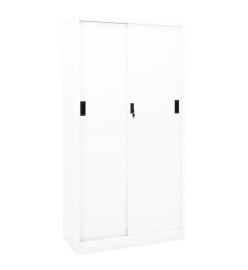 Armoire de bureau et porte coulissante Blanc 90x40x180 cm Acier