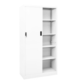 Armoire de bureau et porte coulissante Blanc 90x40x180 cm Acier