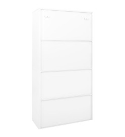 Armoire de bureau et porte coulissante Blanc 90x40x180 cm Acier