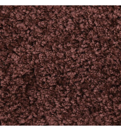 Tapis d'escalier 15 pcs marron 65x21x4 cm