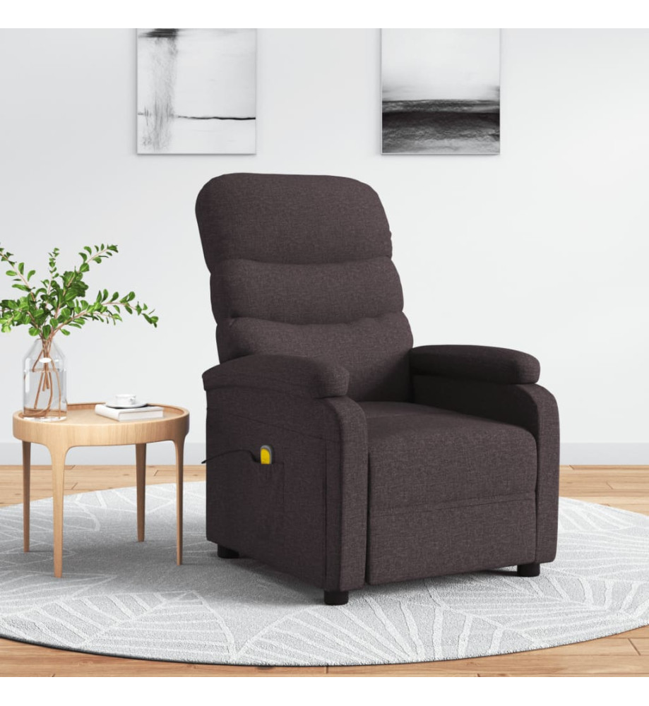 Fauteuil de massage Marron foncé Tissu