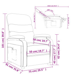 Fauteuil de massage Marron foncé Tissu