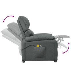 Fauteuil électrique de massage Gris foncé Tissu