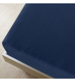 Drap-housse Jersey Bleu marine 90x200 cm Coton