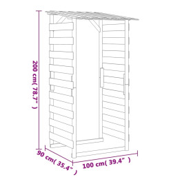 Pergola avec toit 100x90x200 cm Bois de pin imprégné