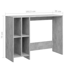 Bureau d'ordinateur portable Gris béton 102,5x35x75cm Aggloméré