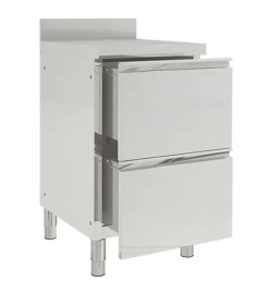 Armoires de cuisine commerciale avec 2 tiroirs 2 pcs Inox