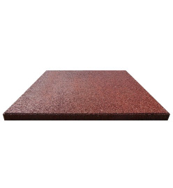 Carreaux de protection antichoc 18pc Caoutchouc 50x50x3cm Rouge