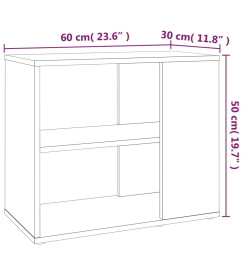 Armoire latérale Chêne fumé 60x30x50 cm Bois d'ingénierie