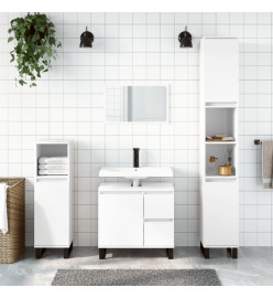 Armoire de salle de bain blanc brillant 65x33x60 cm